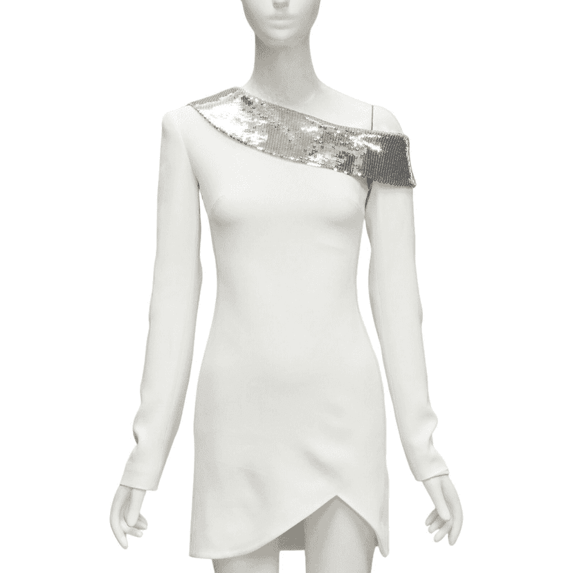 ديفيد كوما فستان الترتر الفضي