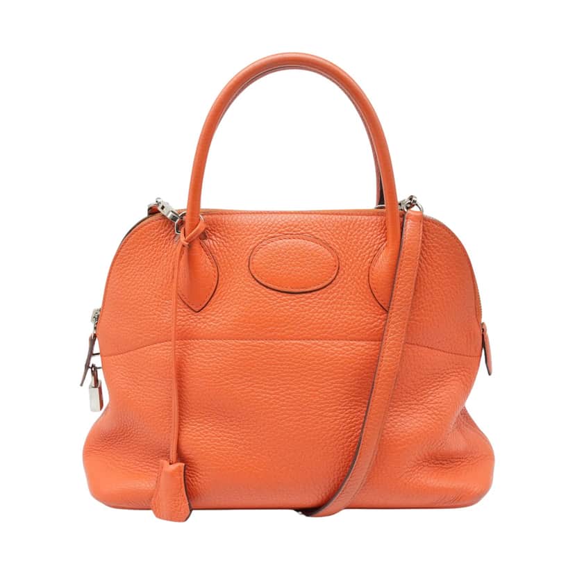 Hermès Bolide 31 Handbag In Potiron Orange Clemence Leather Orange Good condition - Front View