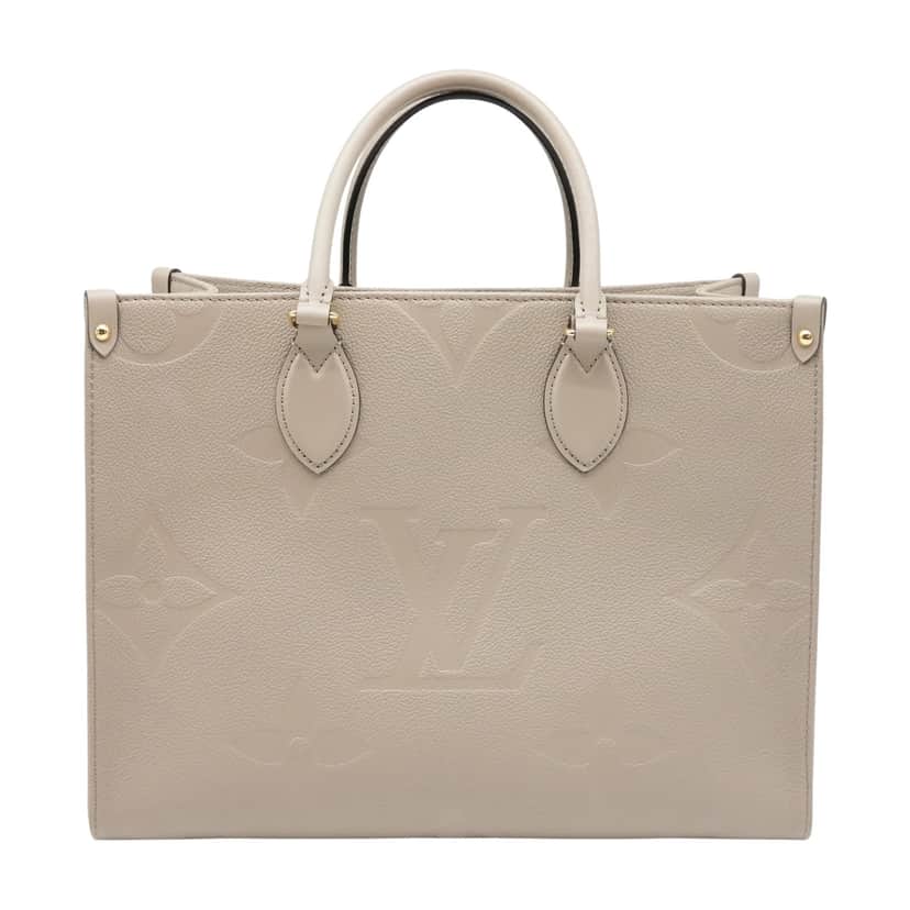 Louis Vuitton Monogram Empreinte Onthego MM Tote Bag M45607 Beige Leather Very good condition - Front View