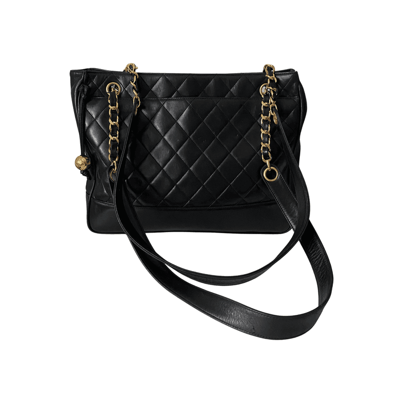 Chanel Petite Shopping Black Leather Good condition - Front View