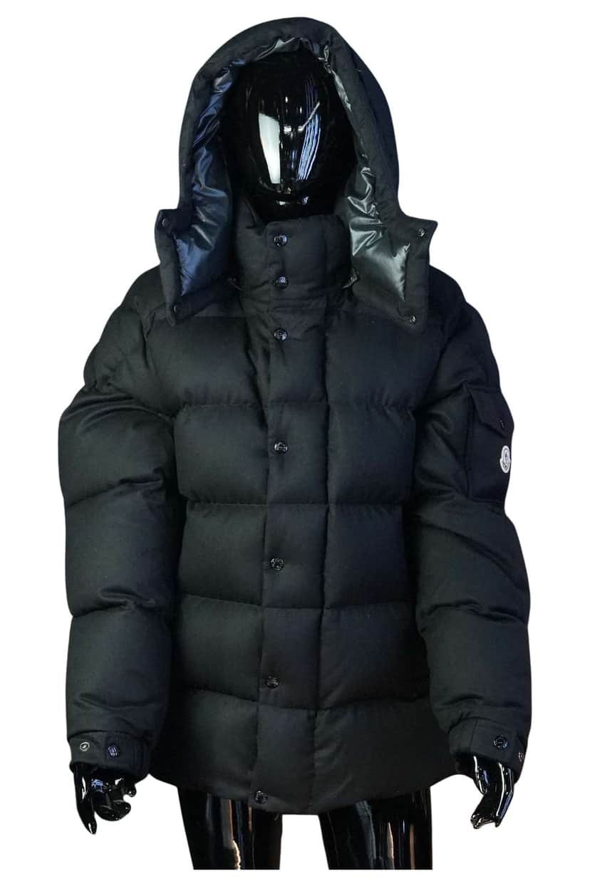 Moncler Vezere Puffer Jacket Black Size 4 Black Wool Good condition - Front View