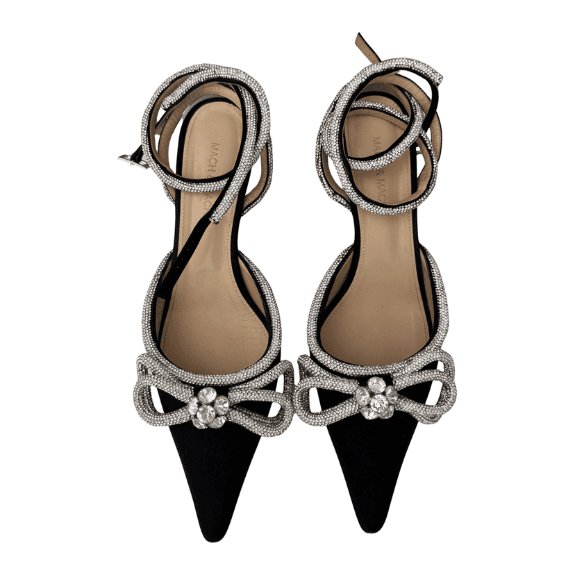 Mach & Mach Double bow Pumps Black Very good condition - Front View