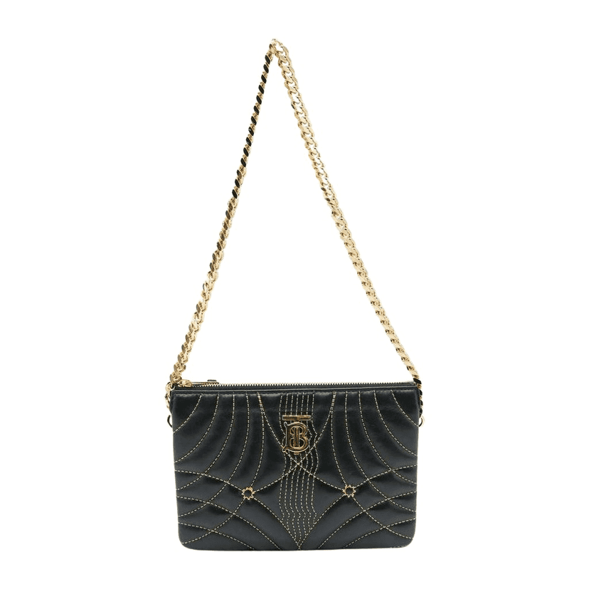 Burberry Leather Clutch Bag Black Black Leather Good condition - Front View
