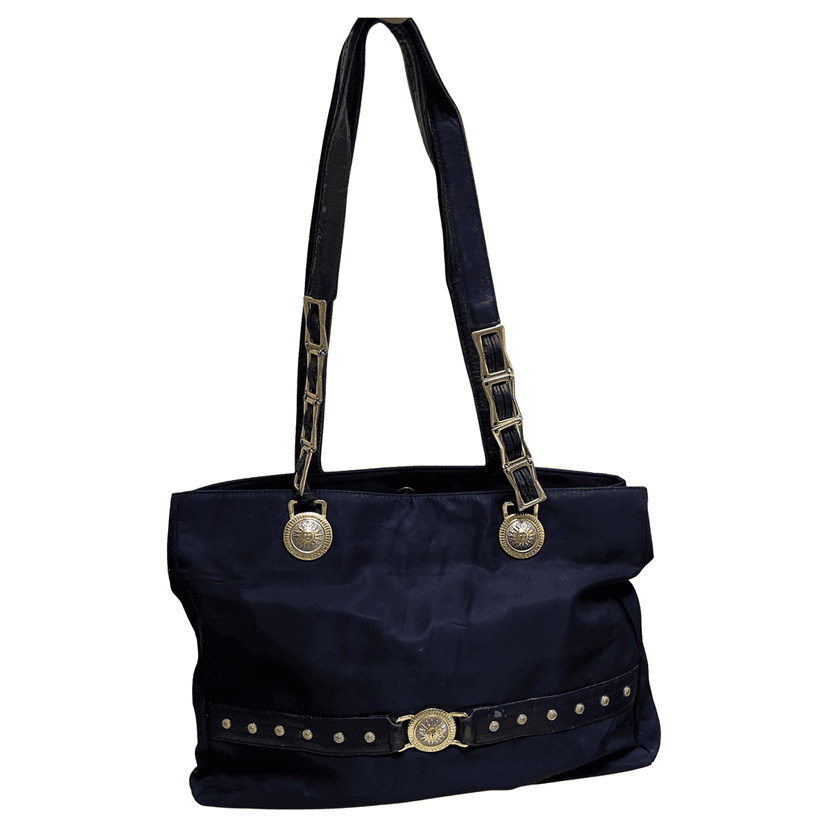 Gianni Versace Black Nylon Medusa Head Black Good condition - Front View
