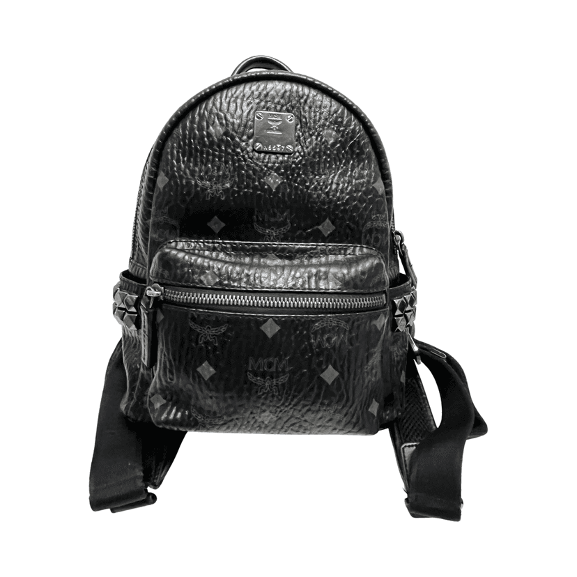 MCM Stark Backpack Black Leather Very good condition - Front View