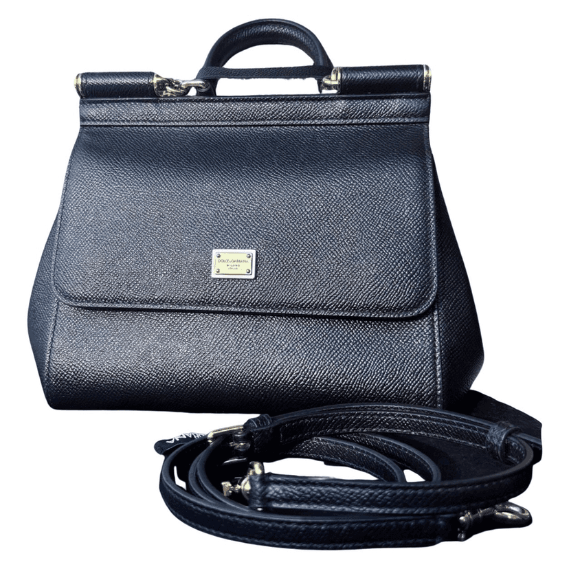 Dolce & Gabbana Sicily Black Leather Good condition - Front View