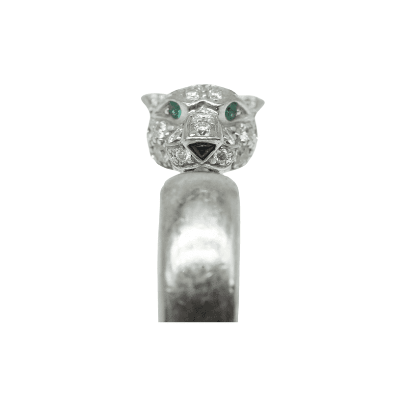 Cartier Panthère de Cartier Ring 49, K18WG, Half-Paved 5.2mm 10.21g Gold White Gold Good condition - Front View