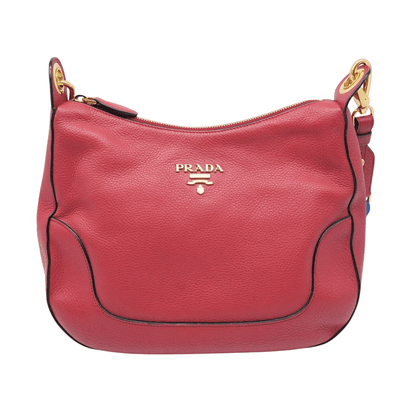 Prada Red Vitello Daino Leather Crossbody Bag Red Leather Good condition - Front View