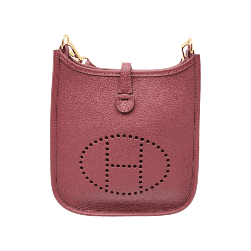 Hermès Mini Evelyne TPM Amazone Rose Taurillon Clemence Leather Red Good condition - Front View