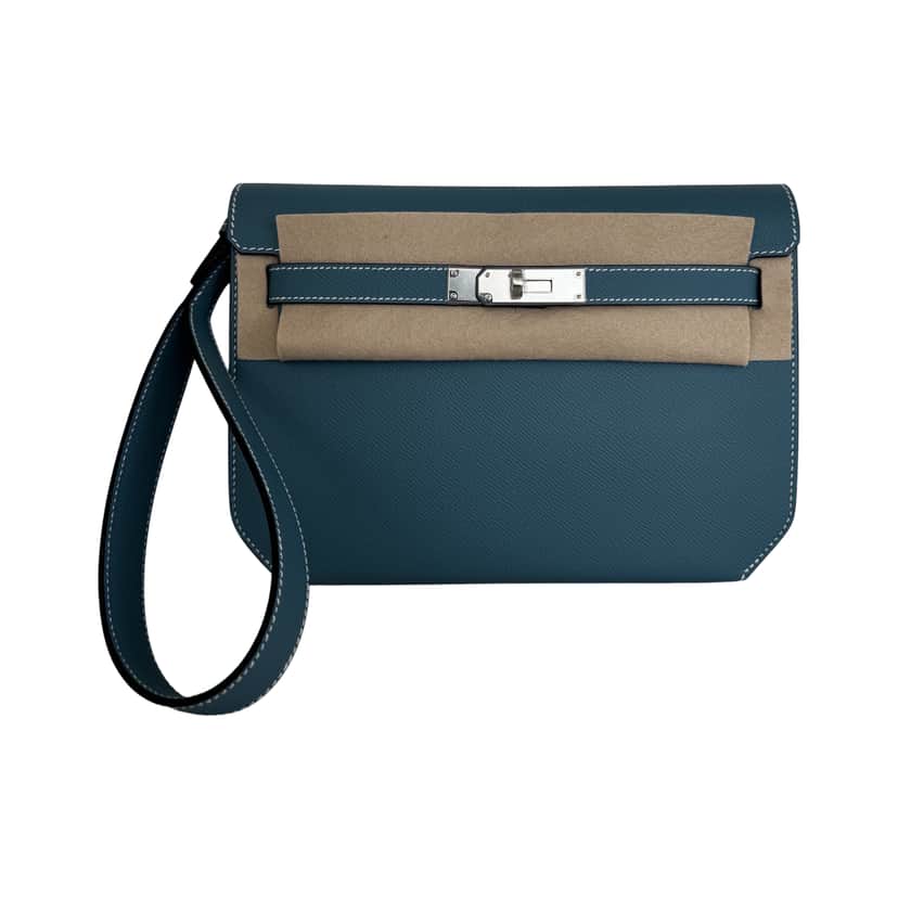 Hermès Kelly dépêches 25 Blue Leather Never worn, with tag - Front View