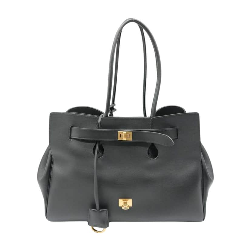 بالنسياغا حقيبة بيل اير الجلدية السوداء DB