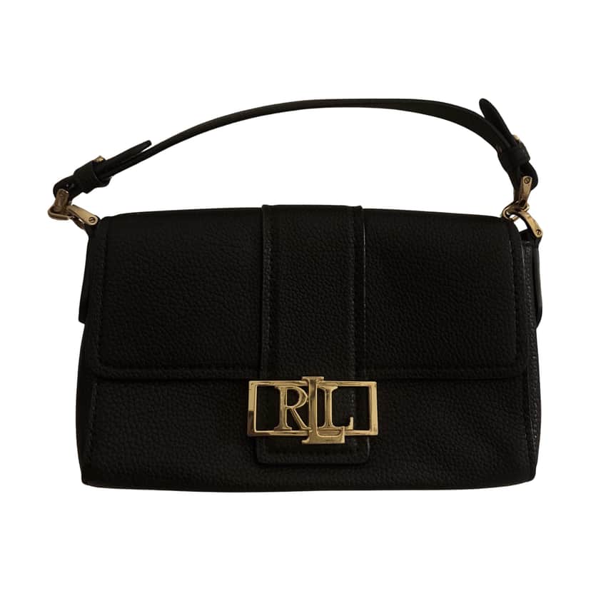 Ralph Lauren Collection Leather Spencer Shoulder Bag Black Polyester Very good condition - Front View