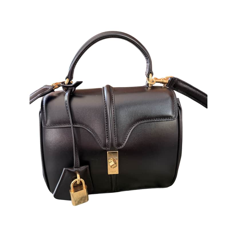 Celine Small 16 Bag Black Leather Very good condition - Front View
