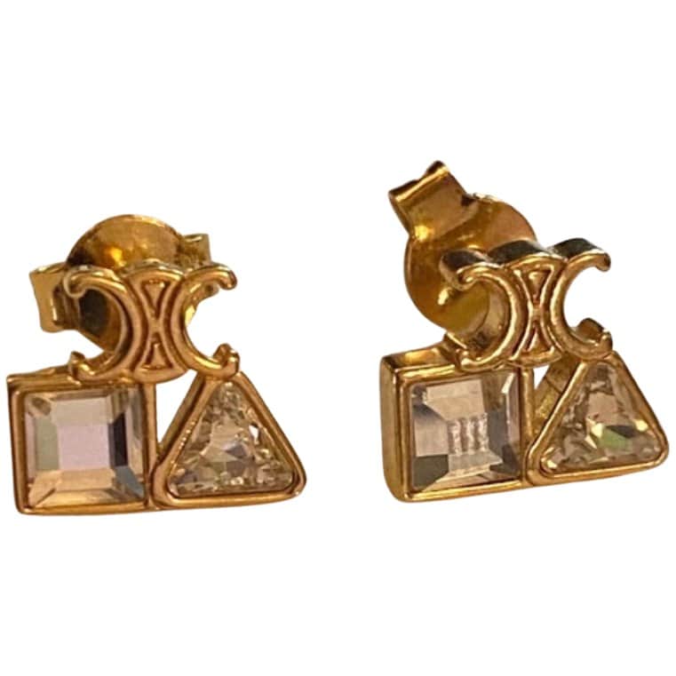 Celine Celine Geometric Triomphe Earrings