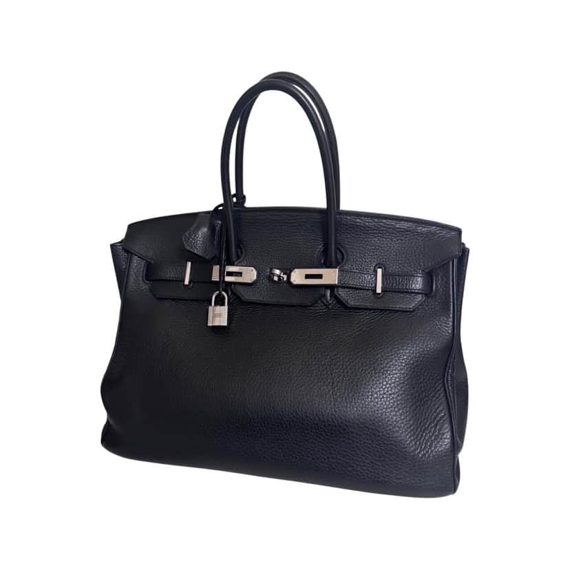 Hermès Birkin 35 Black Leather Very good condition - Front View