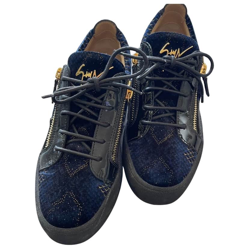 Giuseppe Zanotti Velvet Zip Blue Velvet Very good condition - Front View