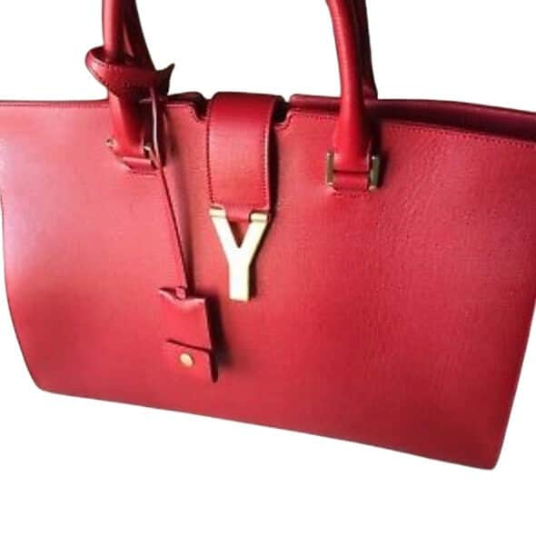 Saint Laurent Cabas Chyc tote bag Red Leather Very good condition - Front View