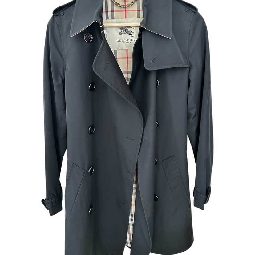 Burberry Kensington Heritage Trench Coat Black Very good condition - Front View