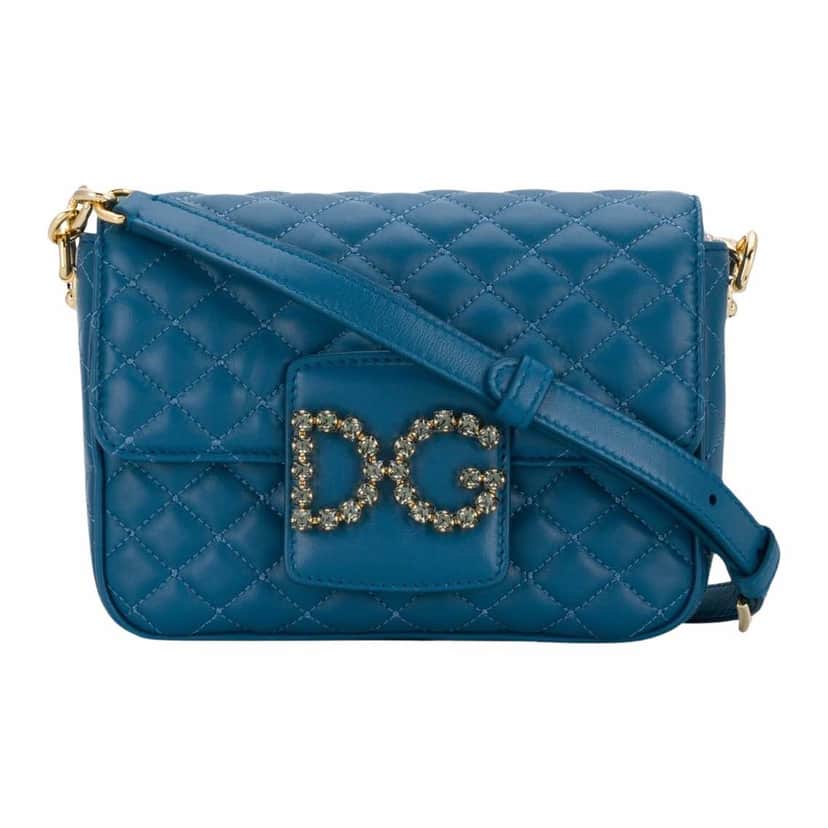 Dolce & Gabbana DG Millenials Blue Leather Gold Never worn, with tag - Front View