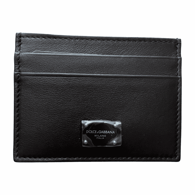 Dolce & Gabbana Card Holder Black Leather Never worn, with tag - Front View