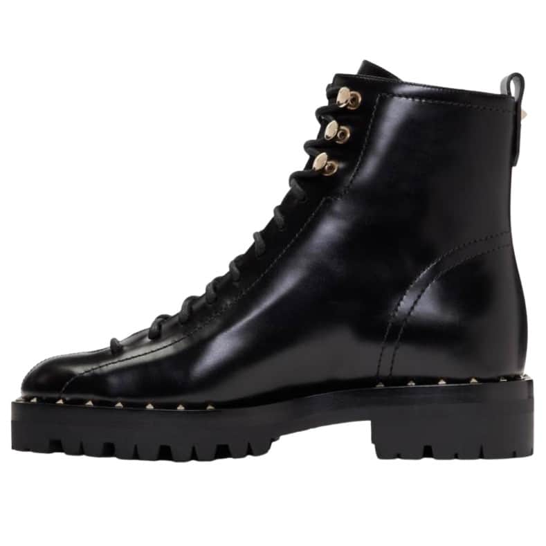 Valentino Garavani Soul Rockstud Combat Boots Black Leather Very good condition - Front View