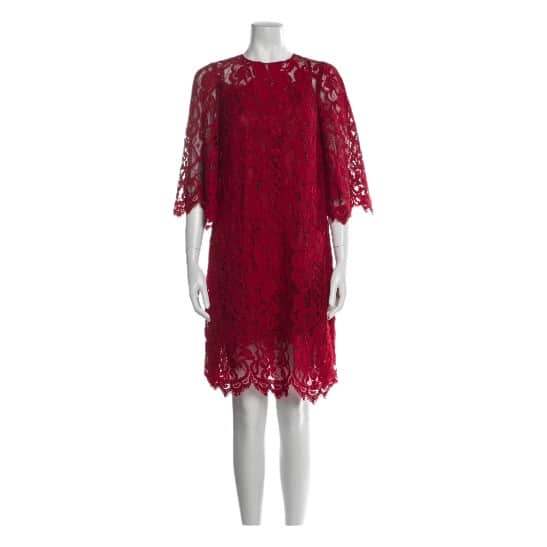 Dolce & Gabbana Lace Red Dress Red Lace Very good condition - Front View