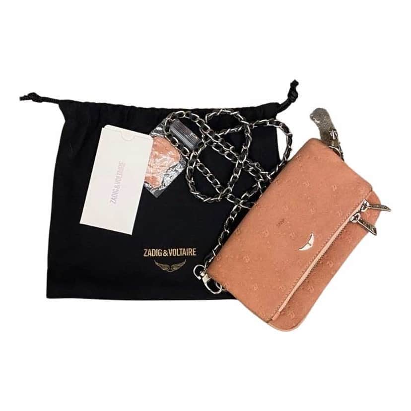 Zadig & Voltaire Mini Flap Pink Suede Leather Very good condition - Front View