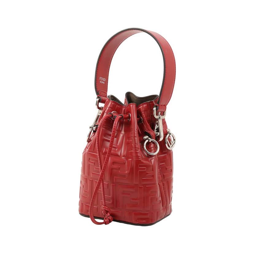 Fendi Mon Tresor Mini Bucket Red Leather Very good condition - Front View