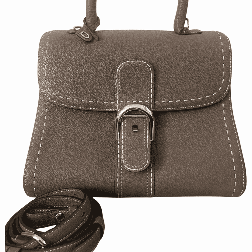 Delvaux MM Brillant Supriquè Grey Leather Palladium Very good condition - Front View