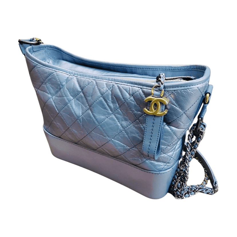 Chanel Gabrielle Blue Leather Metal Good condition - Front View