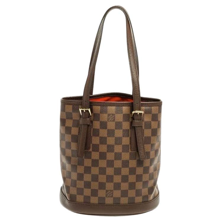 Louis Vuitton Marais Bucket Brown Canvas Leather Very good condition - Front View