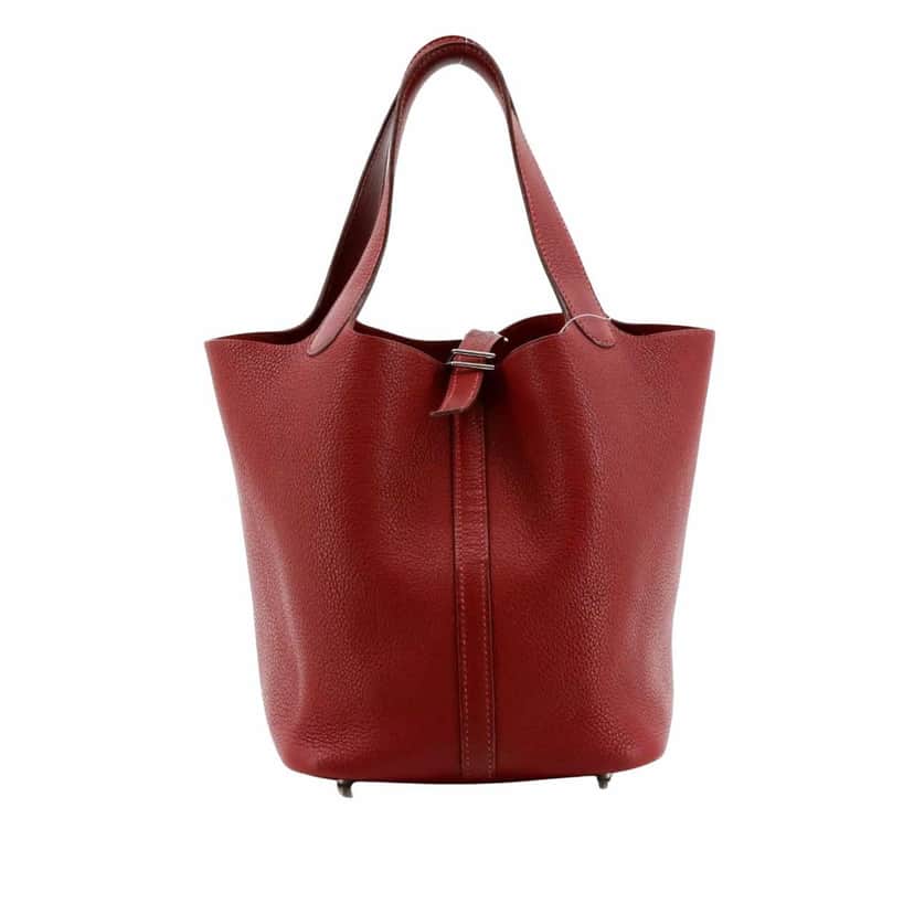 Hermès Picotin Red Leather Silver Good condition - Front View