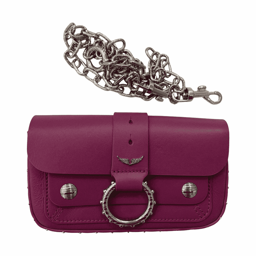 Zadig & Voltaire Kate Wallet Pink Leather Silver Never worn - Front View