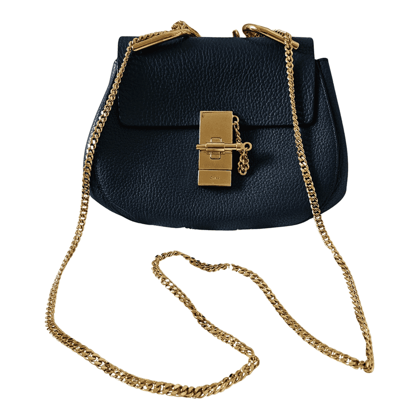 Chloé Drew Blue Linen Gold Good condition - Front View