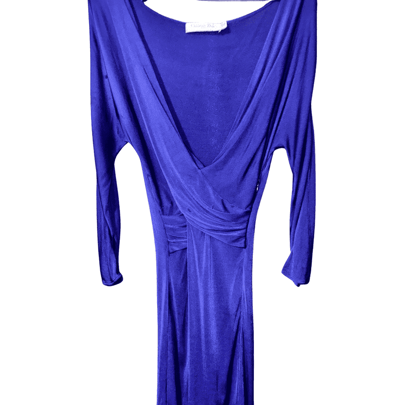 Christian Dior CD Dress Navy Viscose Good condition - Front View