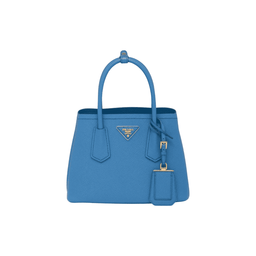 Prada Double mini Blue Leather Never worn, with tag - Front View
