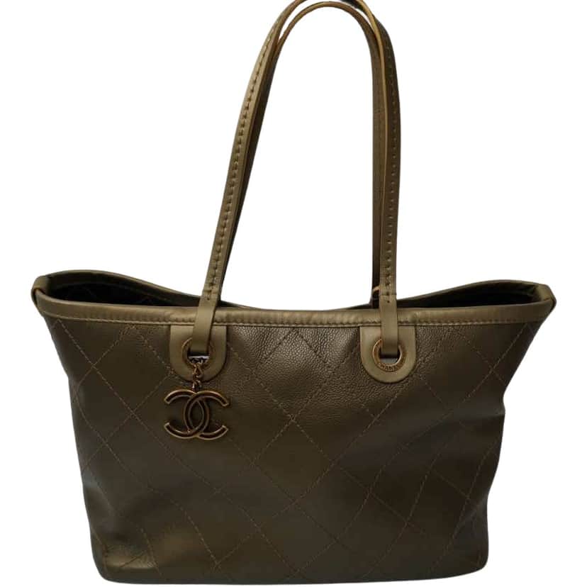 Chanel Tote Gold Leather Very good condition - Front View