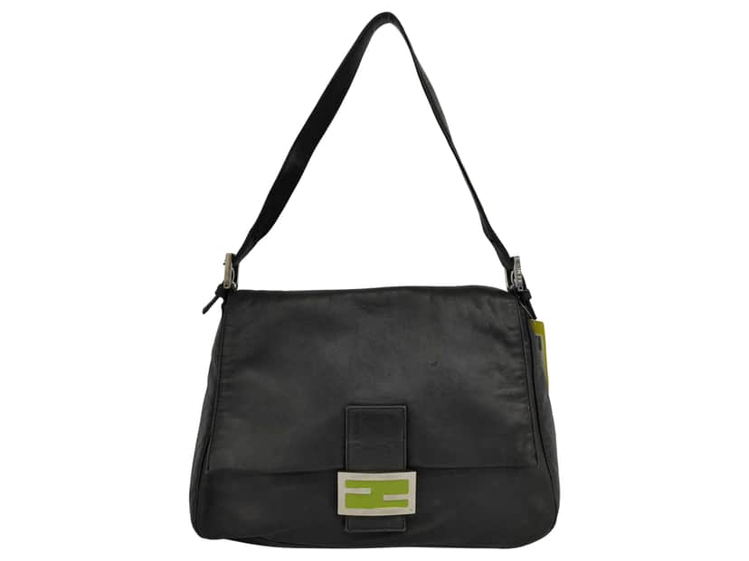 Fendi Mamma Baguette Black Leather Good condition - Front View