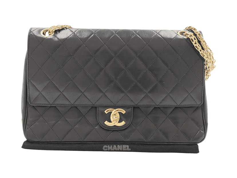 Chanel Double flap Black Leather Good condition - Front View