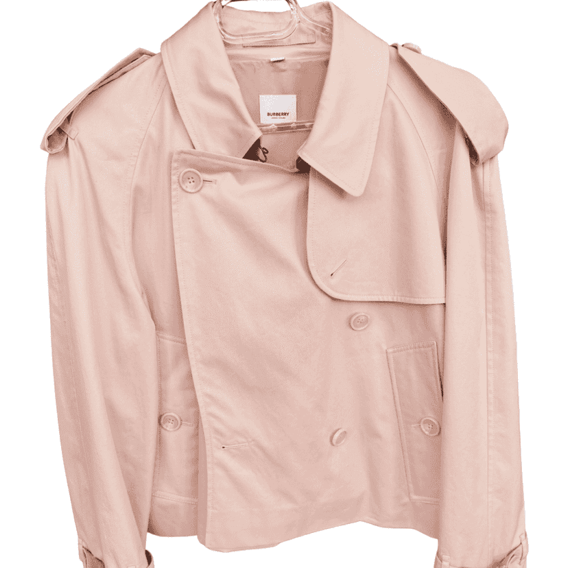 Burberry Coat Pink Cotton Never worn - Front View