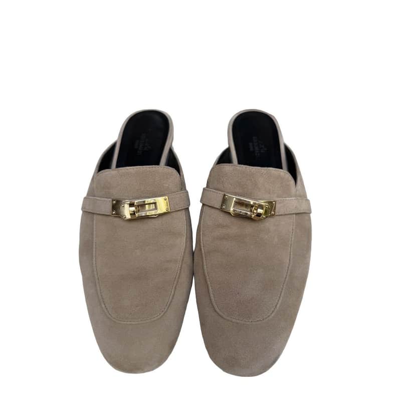Hermès Oz Kelly Grey Suede Very good condition - Front View