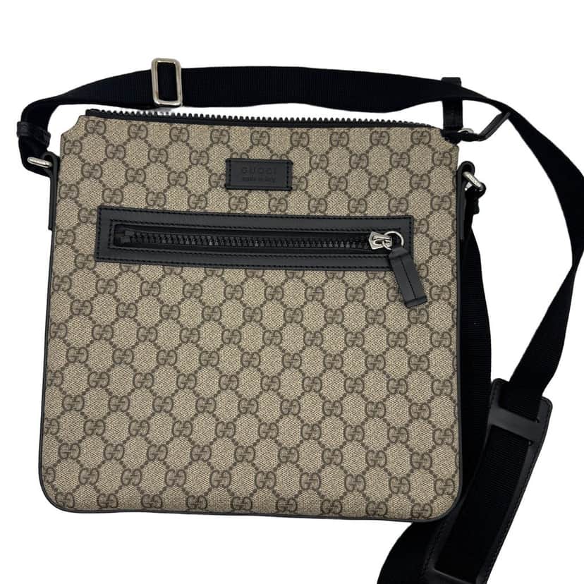 Gucci GG supreme monogram black Camel Leather Very good condition - Front View