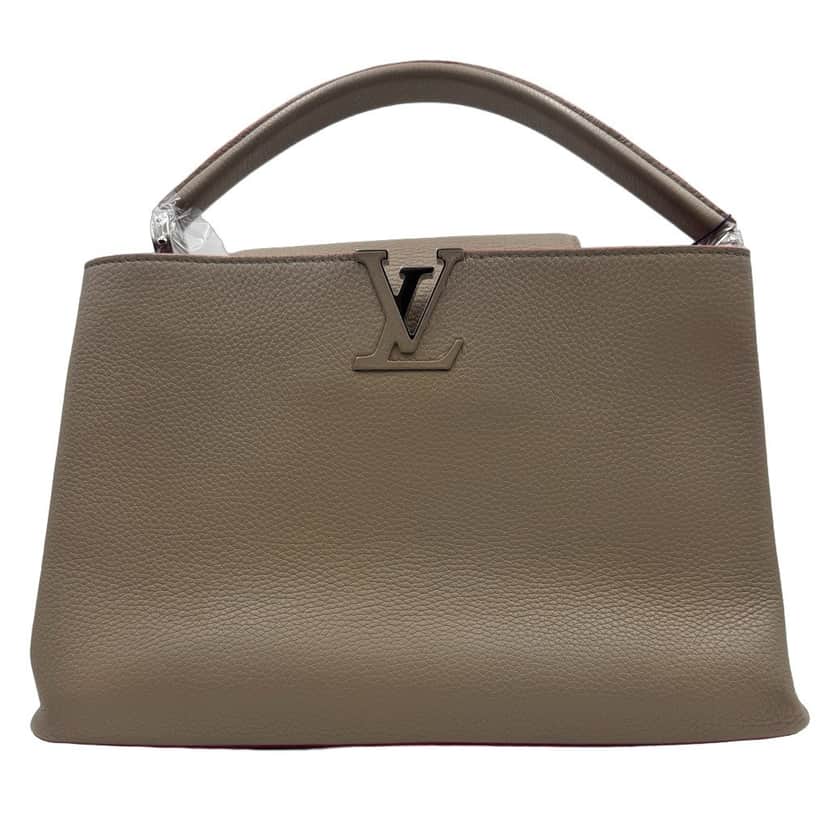 Louis Vuitton Capucines Grey Leather Good condition - Front View