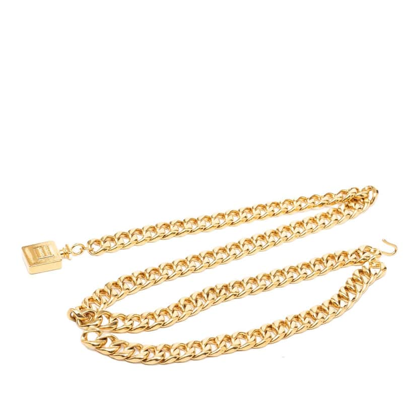 Chanel Gold Plated Perfume Bottle Charm Chain Belt Gold Metal Very good condition - Front View
