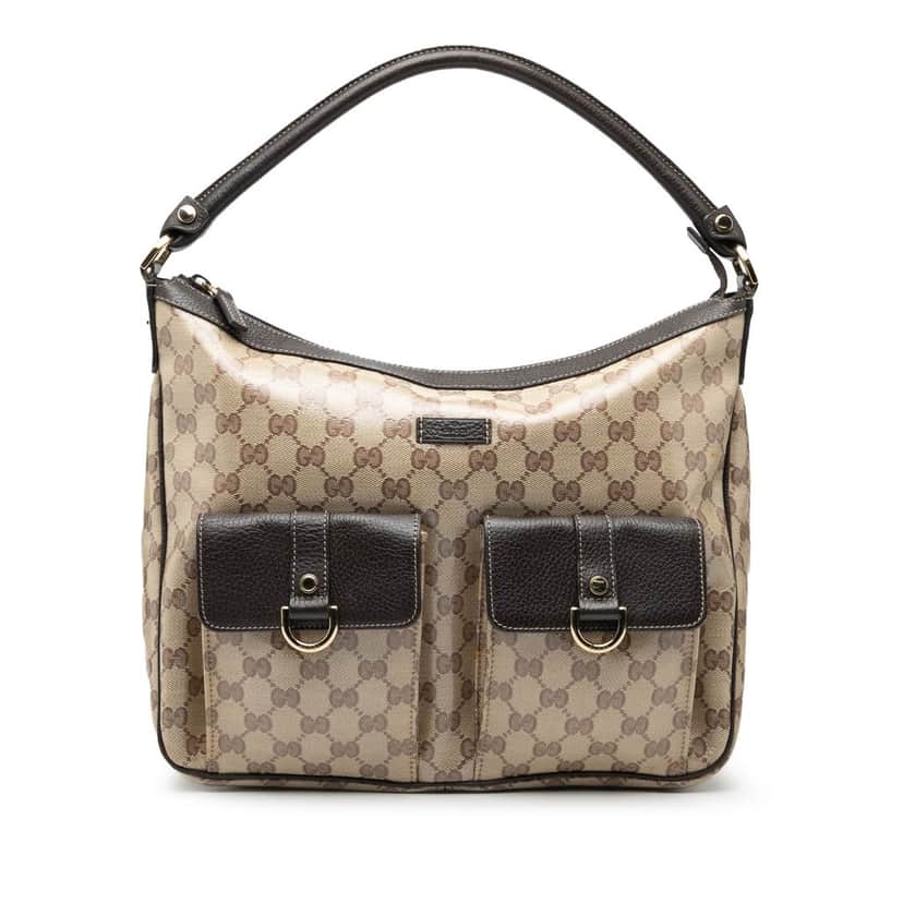 Gucci GG Crystal Abbey D Ring Handbag Beige Very good condition - Front View