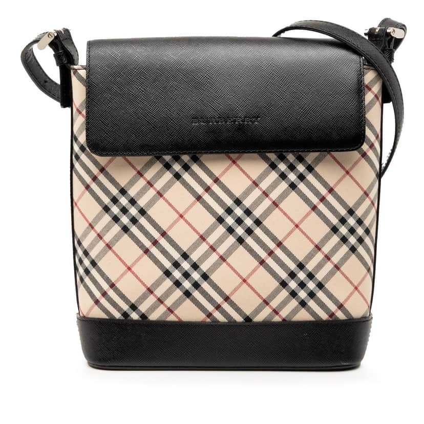 Burberry Nova Check Canvas Crossbody Beige Very good condition - Front View