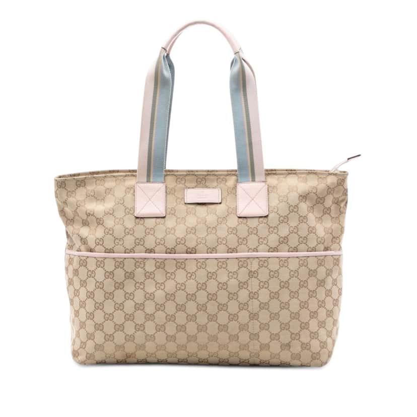 Gucci GG Canvas Web Tote Beige Very good condition - Front View