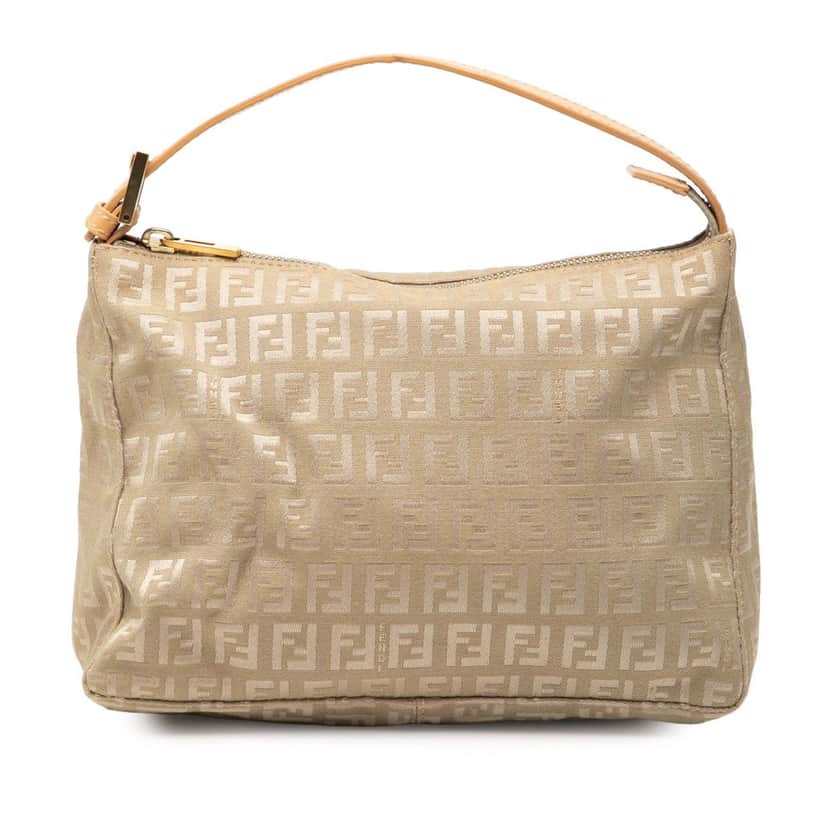 Fendi Zucchino Canvas Handbag Beige Very good condition - Front View