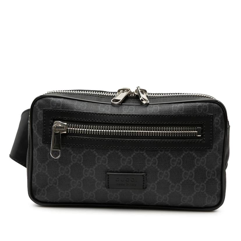 Gucci Small GG Supreme Web Belt Bag Black Very good condition - Front View