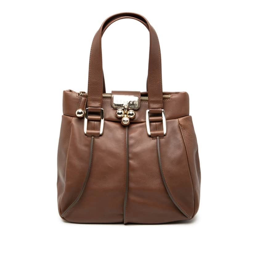 Celine Leather Handbag Brown Leather Very good condition - Front View